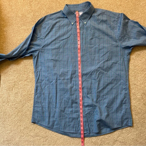 Southern Tide Shirt Blue Green Plaid Trim Fit Cotton Button Up Casual Business - Picture 8 of 9